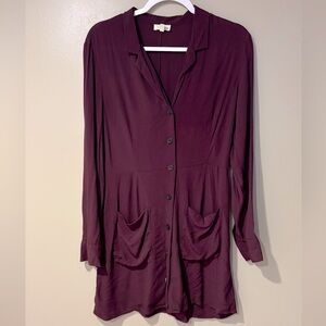 wilfred free Burgundy slouchy relaxed Button-Up twee dark academia dress